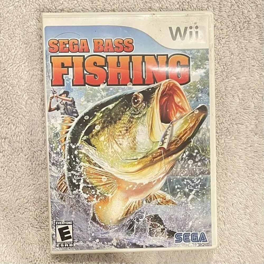Sega Bass Fishing (Nintendo Wii) TESTED COMPLETE CASE DISC BOOK Video Game